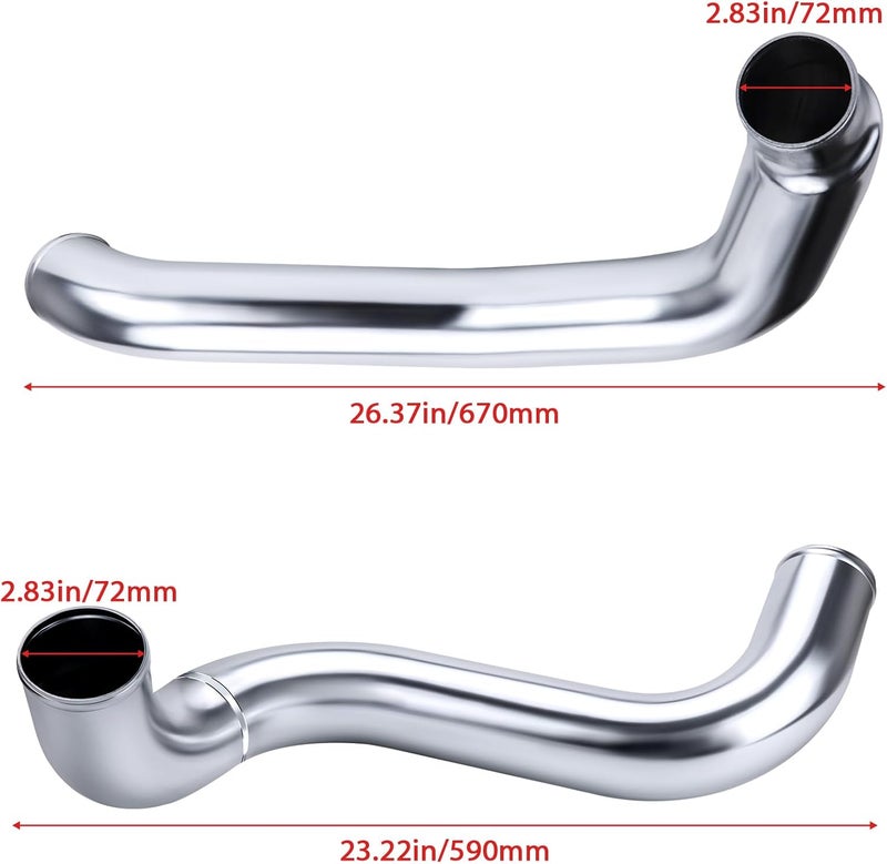 DOCAS Turbo Intercooler Pipe and Boot Kit CAC tubes Powerstroke Compatible with 2003 2004 2005 2006 2007 Ford 6.0L F250 F350 F450 F550 - Silver - Image 4